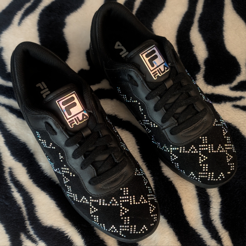 Limited Edition Fila Original Fitness Sneakers with Rhinestone All Over Logo
